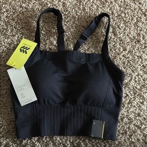 All in Motion Black Sports Bra with Seamless Design